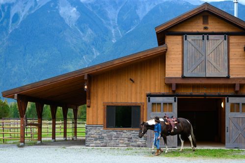 Female rancher working with her horse